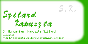 szilard kapuszta business card